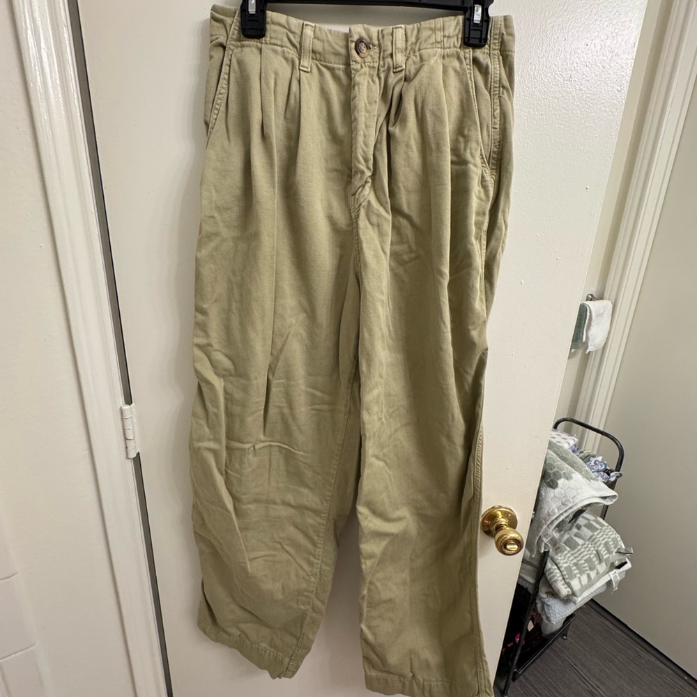 Free People Khaki Green Wide Leg Pants Size 6